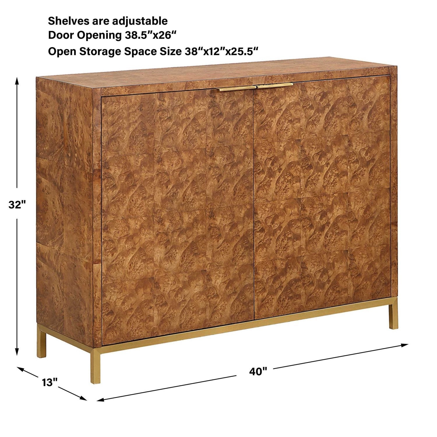 UTTERMOST Jethro Burl 2 Door Cabinet - Cabinets & Bar