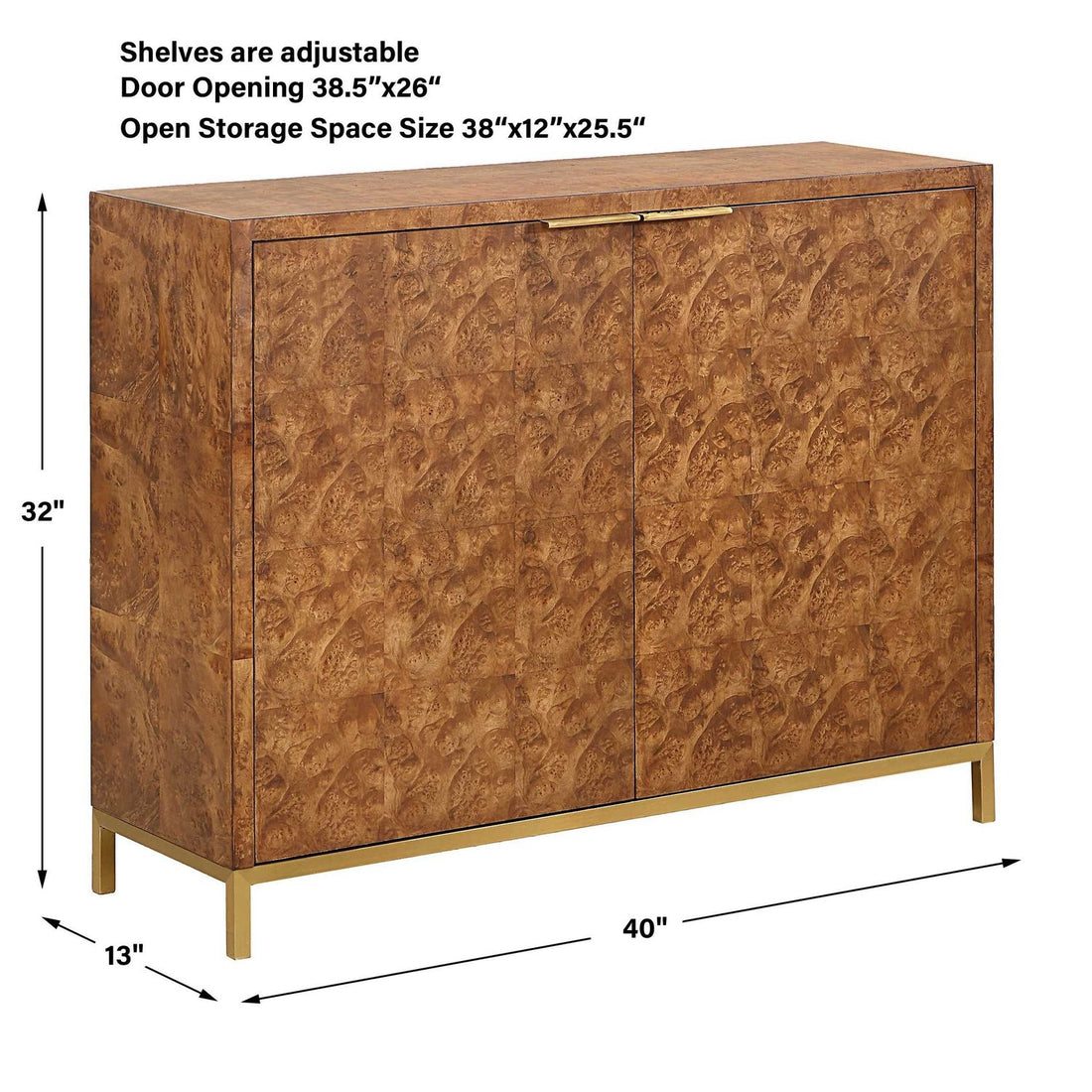 UTTERMOST JETHRO BURL 2 DOOR CABINET - Cabinets & Bar