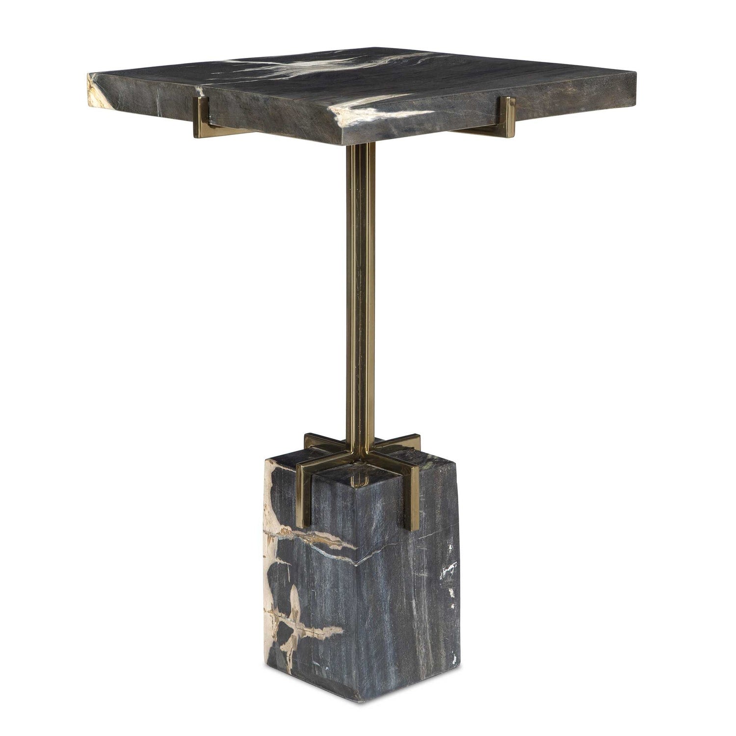 UTTERMOST ROWMAN PETRIFIED ACCENT TABLE - Side