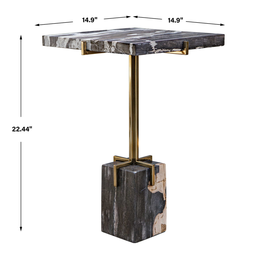 UTTERMOST ROWMAN PETRIFIED ACCENT TABLE - Side