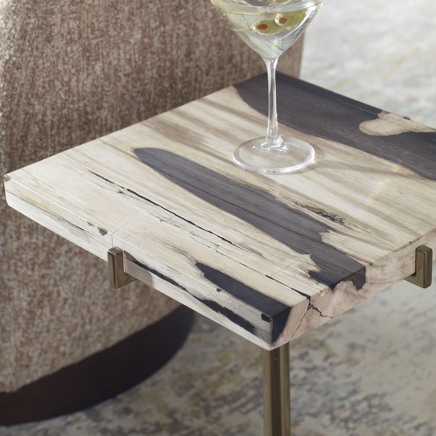 UTTERMOST Rowman Petrified Accent Table - Side