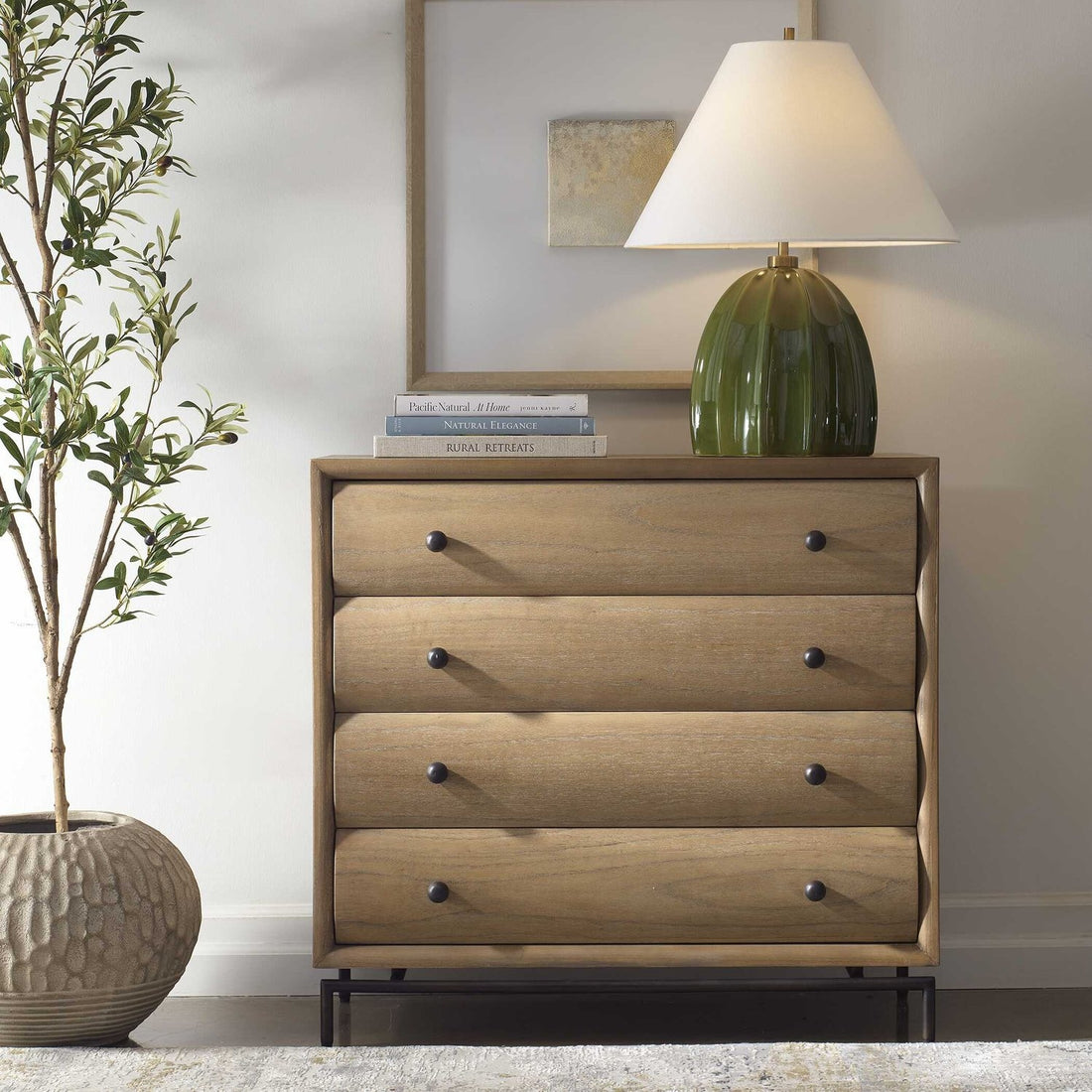UTTERMOST Millard Curved 4 Drawer Chest - Benches, Ottoman, Stools