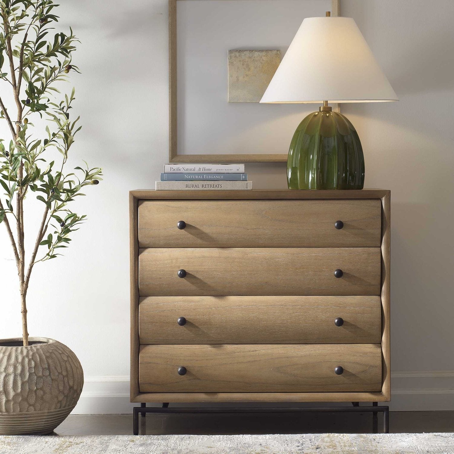 UTTERMOST Millard Curved 4 Drawer Chest - Benches, Ottoman, Stools