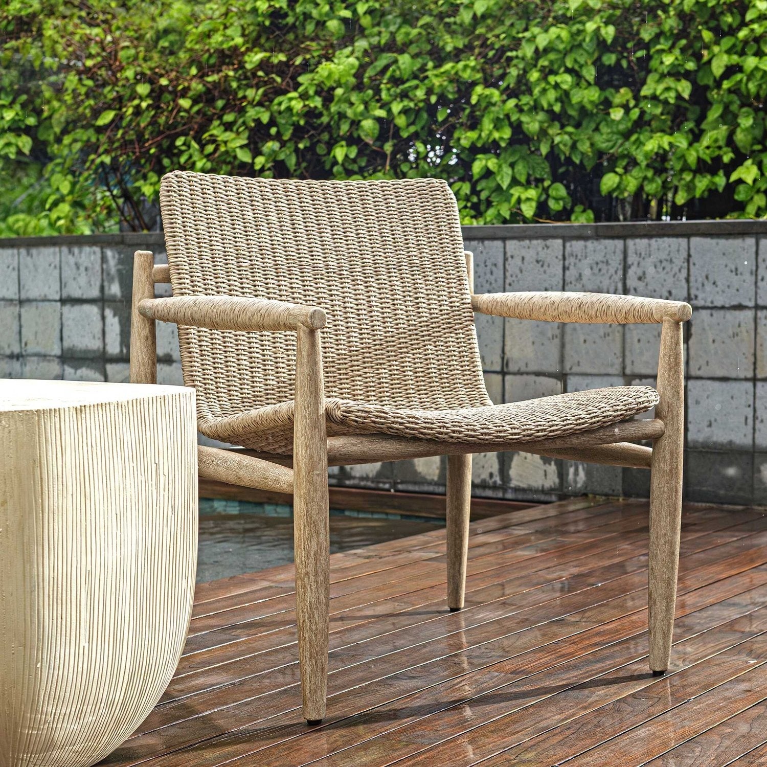 UTTERMOST SUMBA WICKER OUTDOOR LOUNGE CHAIR - Benches, Ottoman, Stools