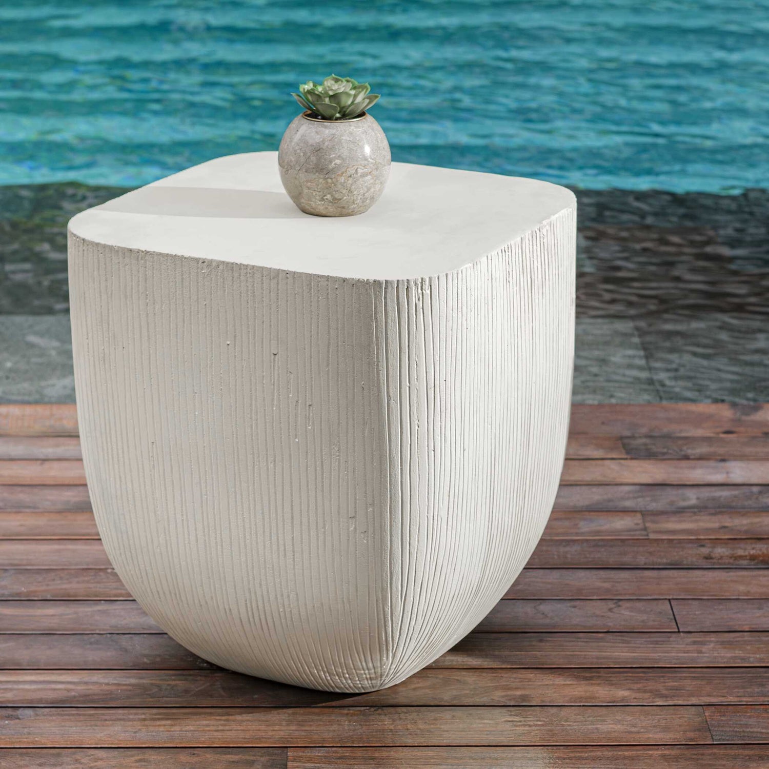 UTTERMOST ALMA CONCRETE OUTDOOR SIDE TABLE - Outdoor Tables
