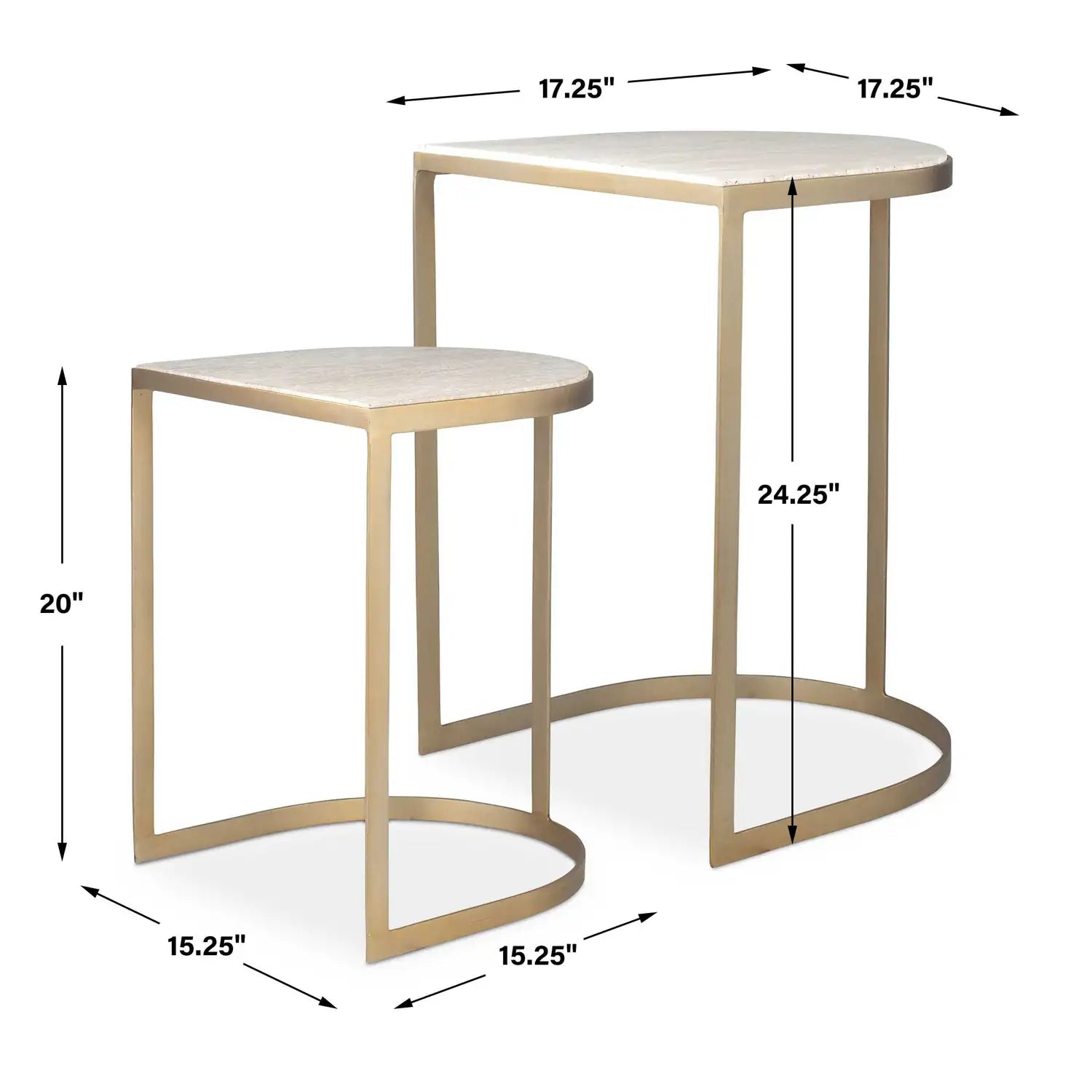 UTTERMOST Lindon Travertine Nesting Tables Set Of 2 - Decorative Accents