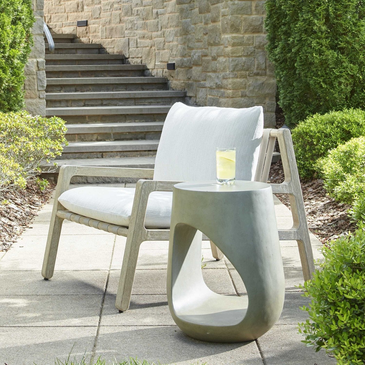UTTERMOST LITHOS OUTDOOR ACCENT TABLE - Side