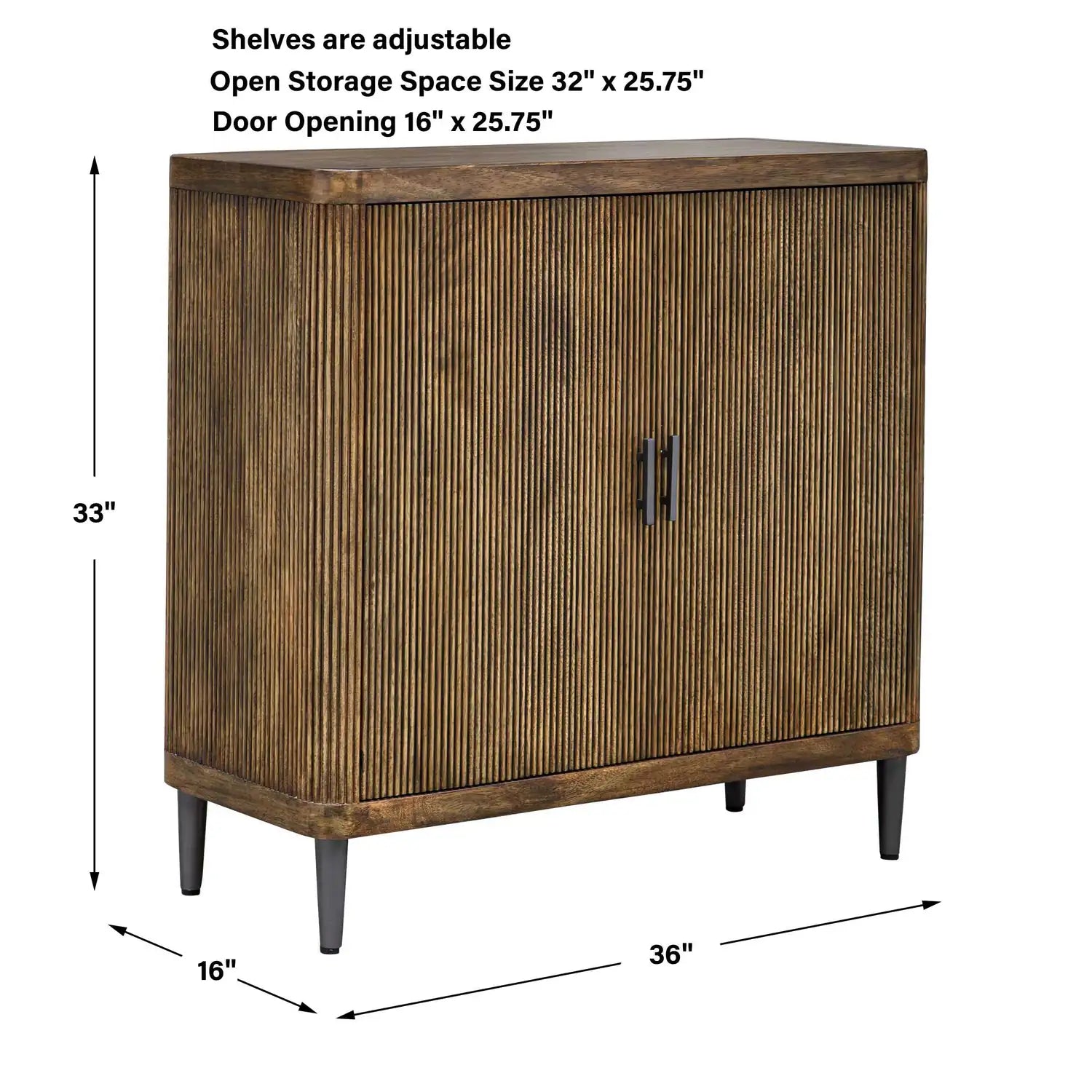 UTTERMOST Pinstripe Tambour 2 Door Cabinet - Decorative Accents