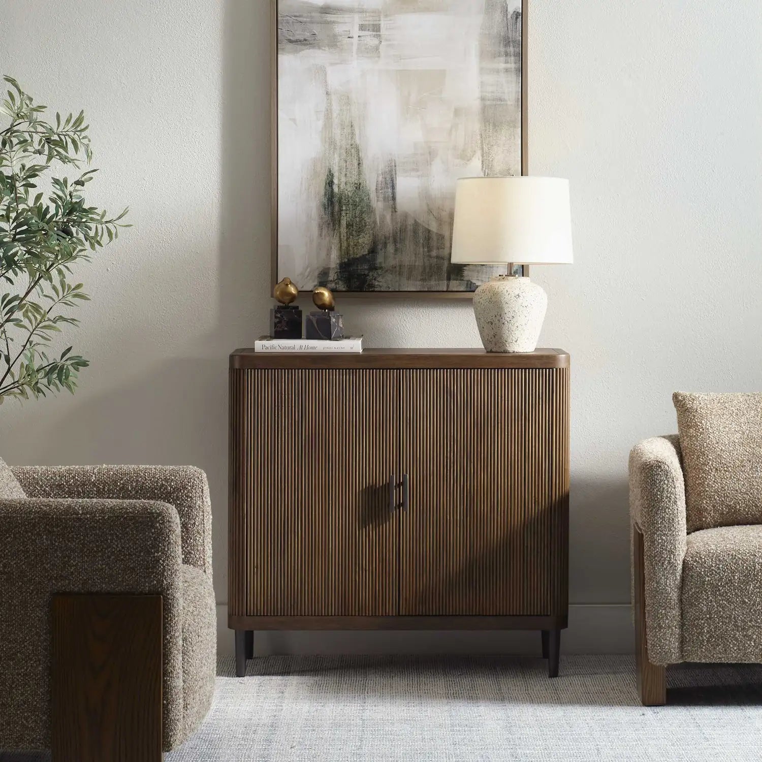 UTTERMOST Pinstripe Tambour 2 Door Cabinet - Decorative Accents