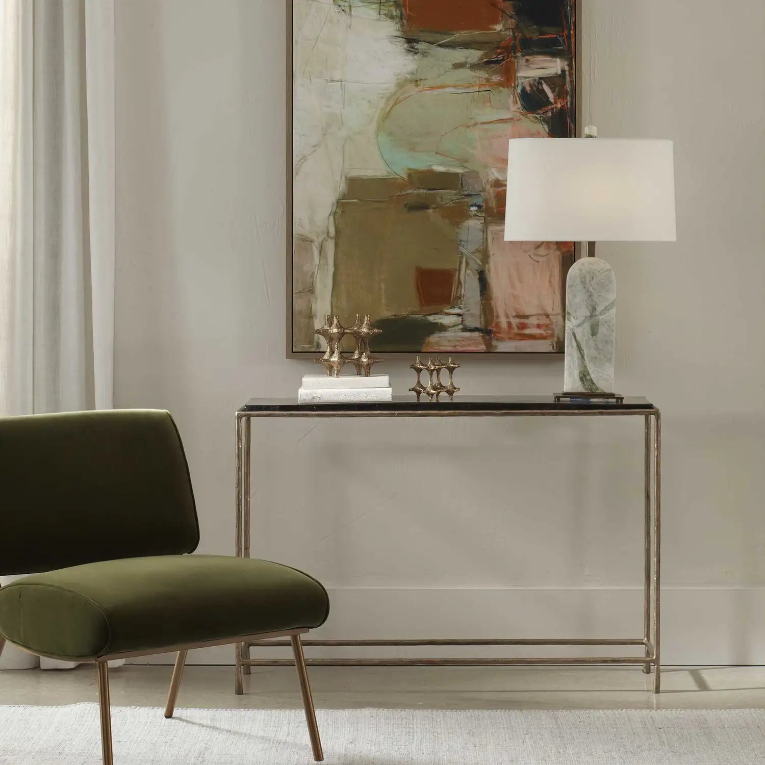 UTTERMOST Ovard Minimalist Metal Console Table - Decorative Accents