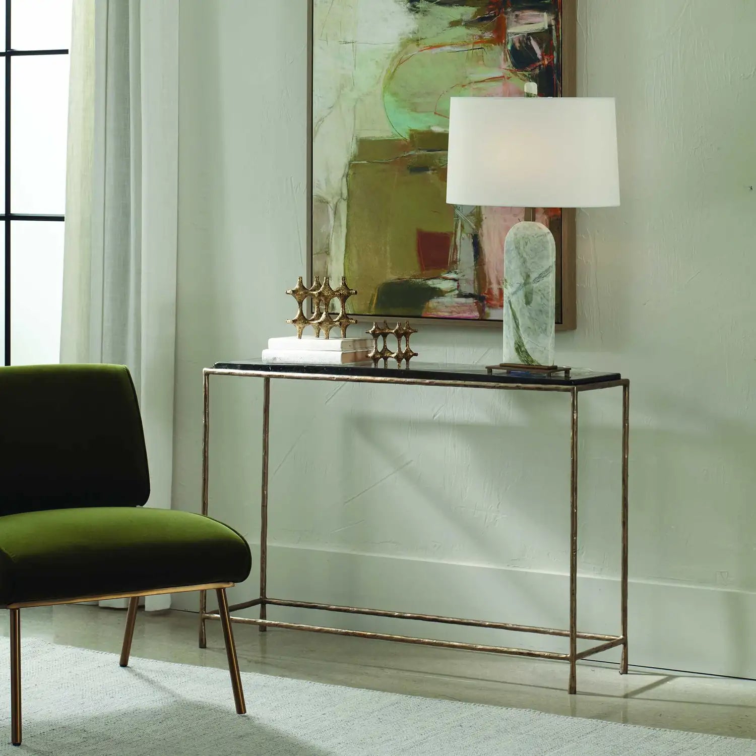 UTTERMOST Ovard Minimalist Metal Console Table - Decorative Accents