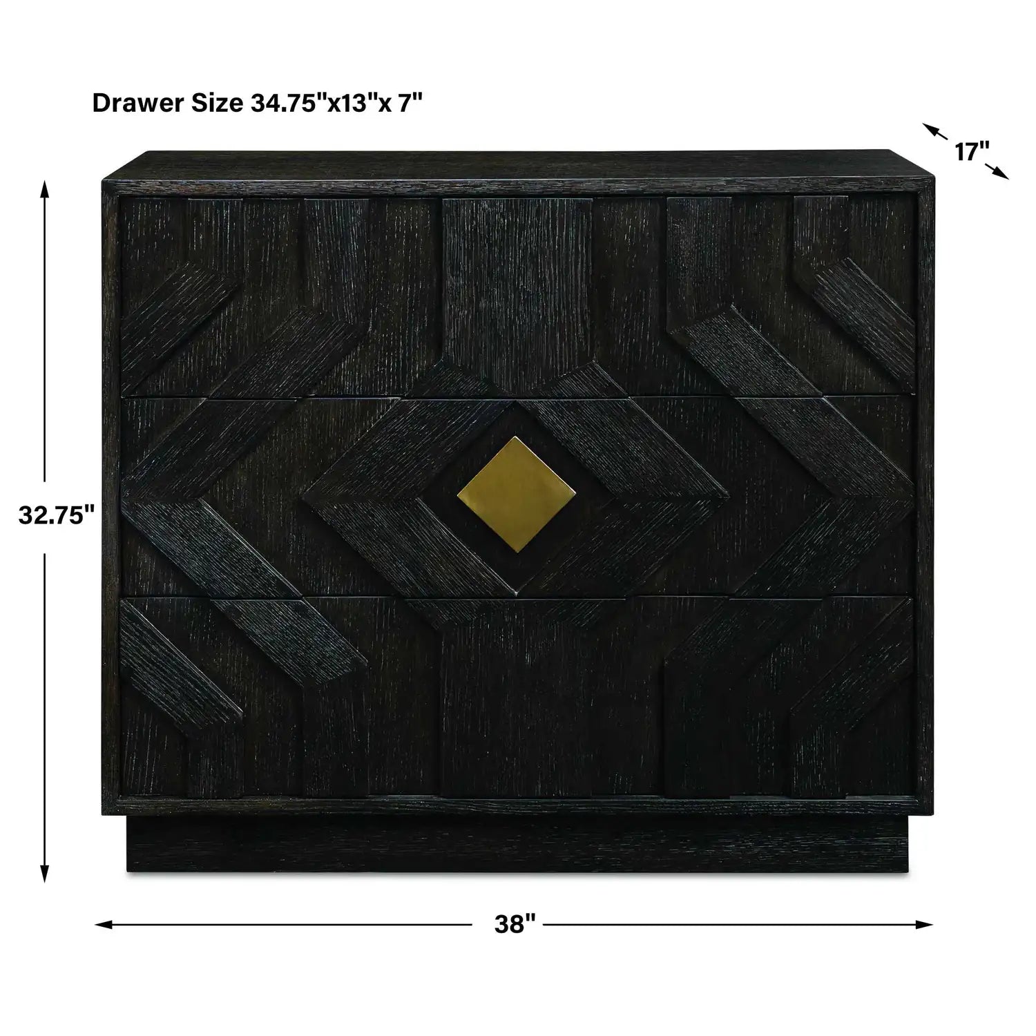 UTTERMOST Faulkner 3 Drawer Modern Chest - Decorative Accents