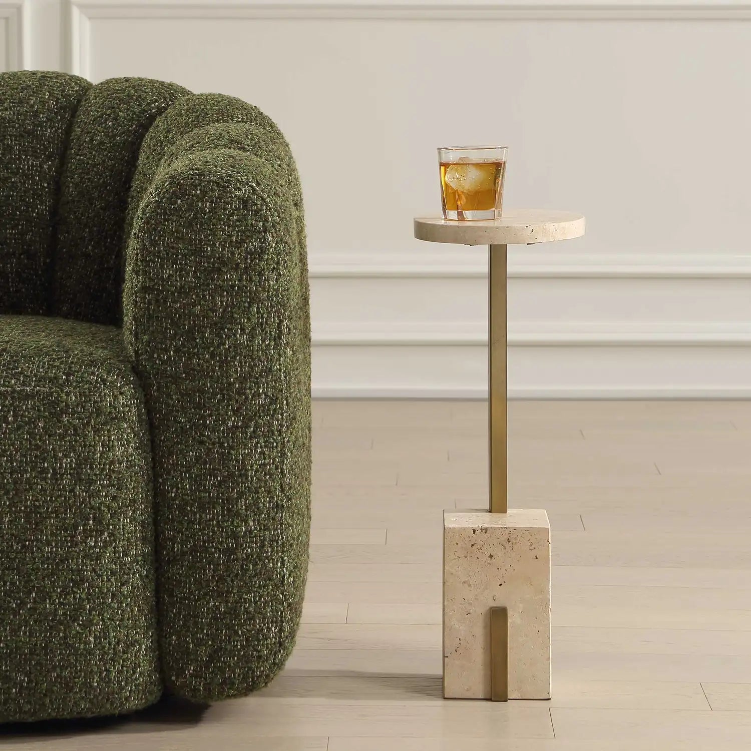 UTTERMOST FERANNO TRAVERTINE ACCENT TABLE - Decorative Accents