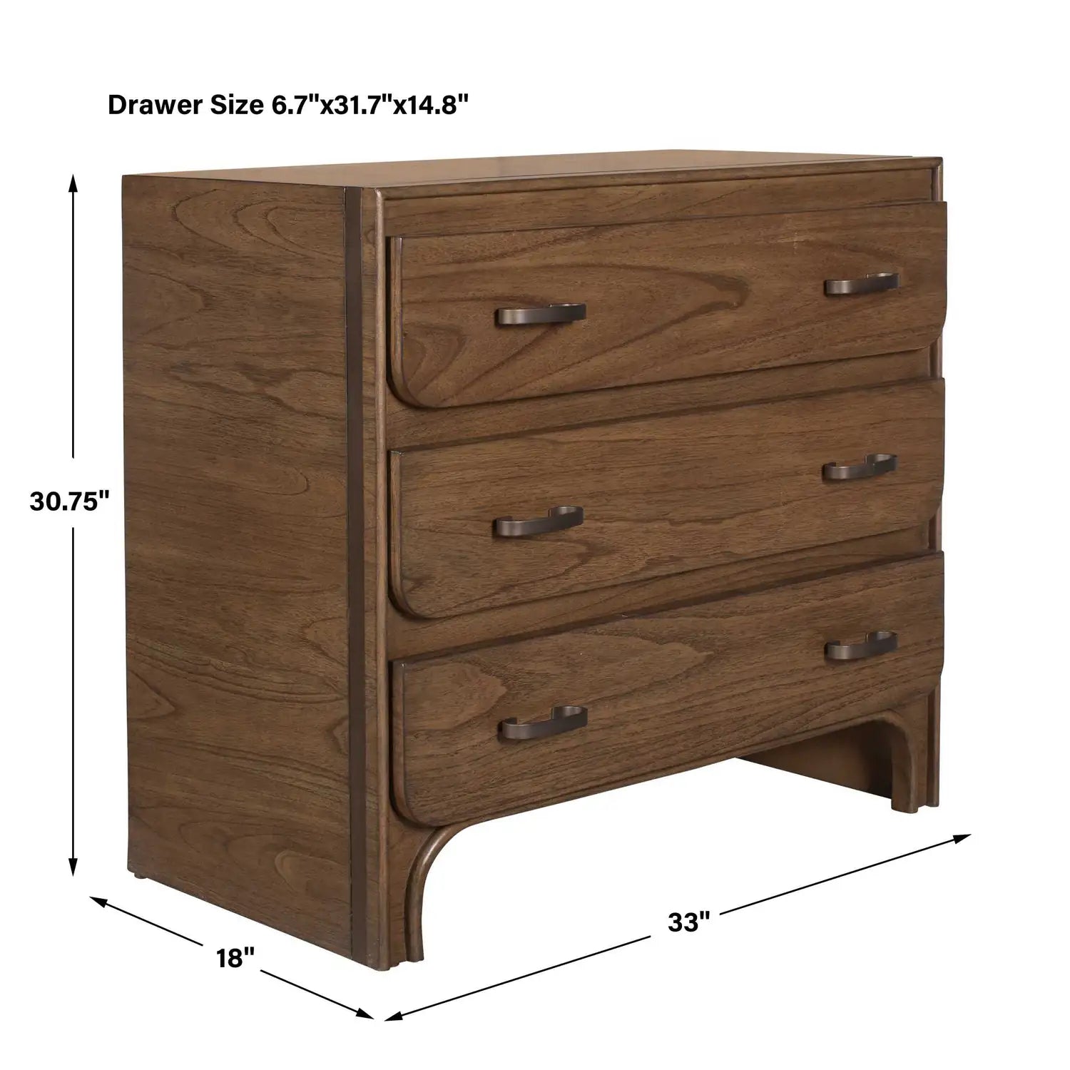 UTTERMOST McKagan 3 Drawer Mindi Chest - Decorative Accents