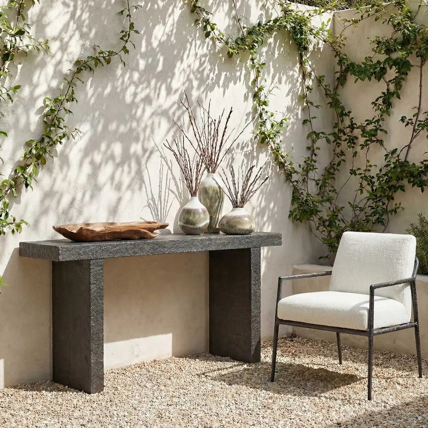 UTTERMOST Hagan Indoor-Outdoor Slate Console Table - Decorative Accents