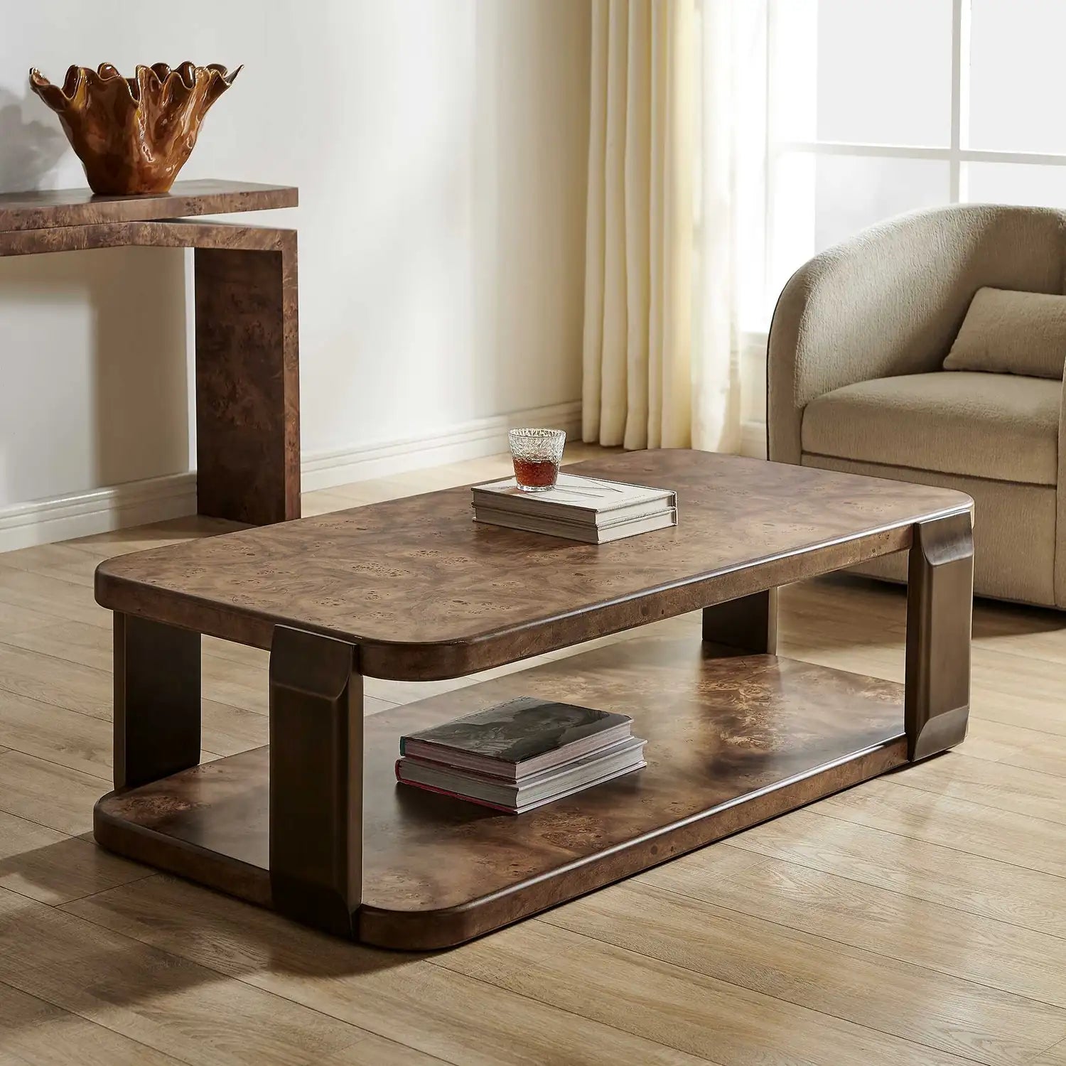 UTTERMOST Vance Mappa Burl Coffee Table - Decorative Accents