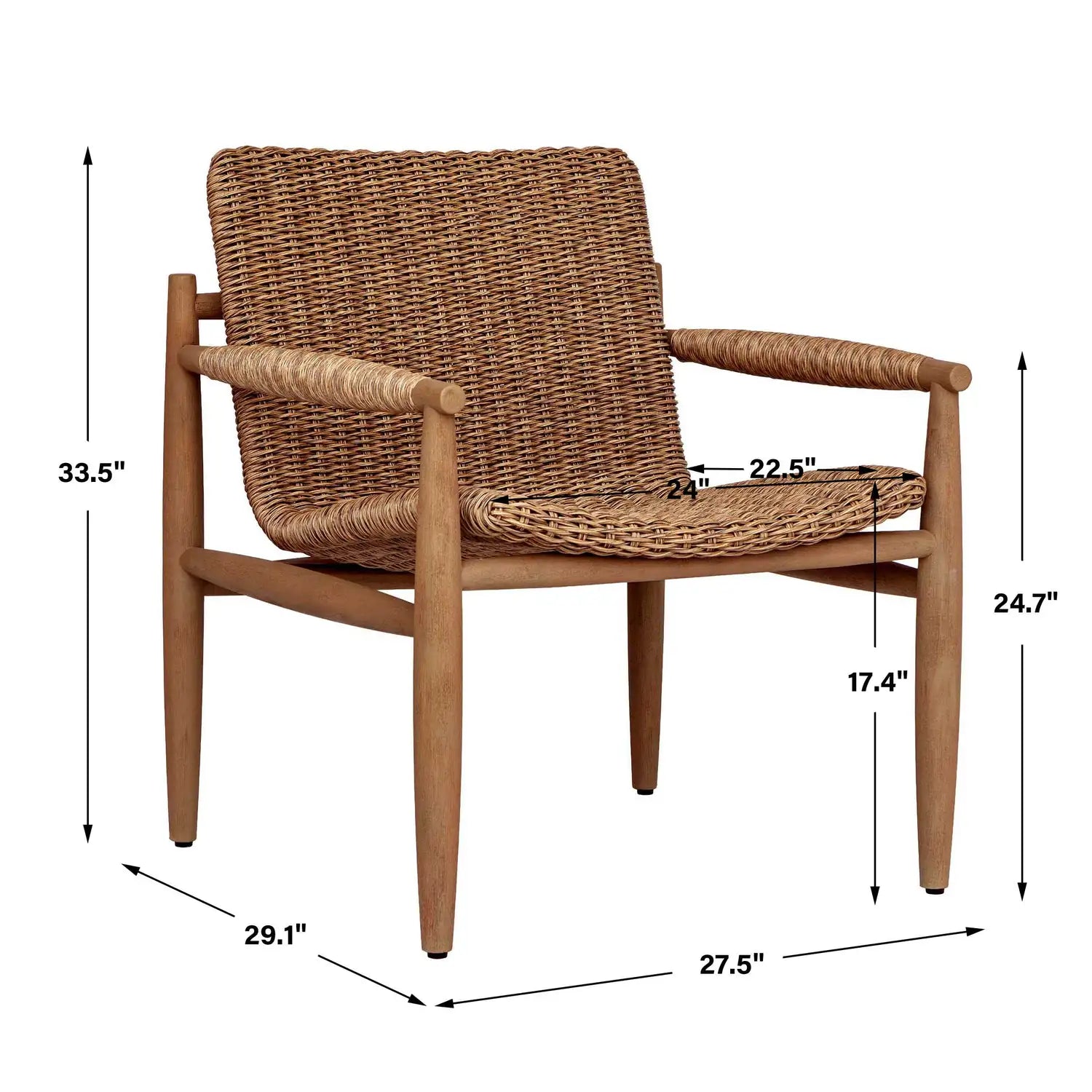 UTTERMOST Sumba Flax Outdoor Lounge Chair - Decorative Accents