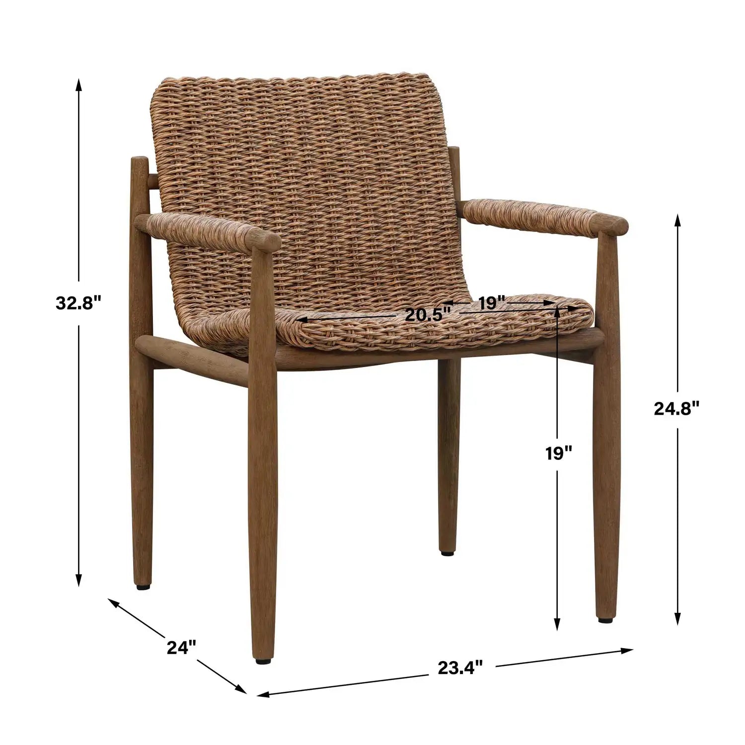 UTTERMOST Sumba Flax Outdoor Dining Chair - Decorative Accents