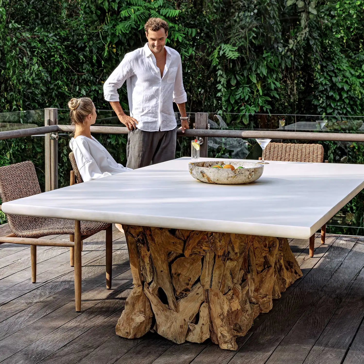 UTTERMOST Stonewood Indoor-Outdoor Ping-Pong Dining Table - Decorative Accents