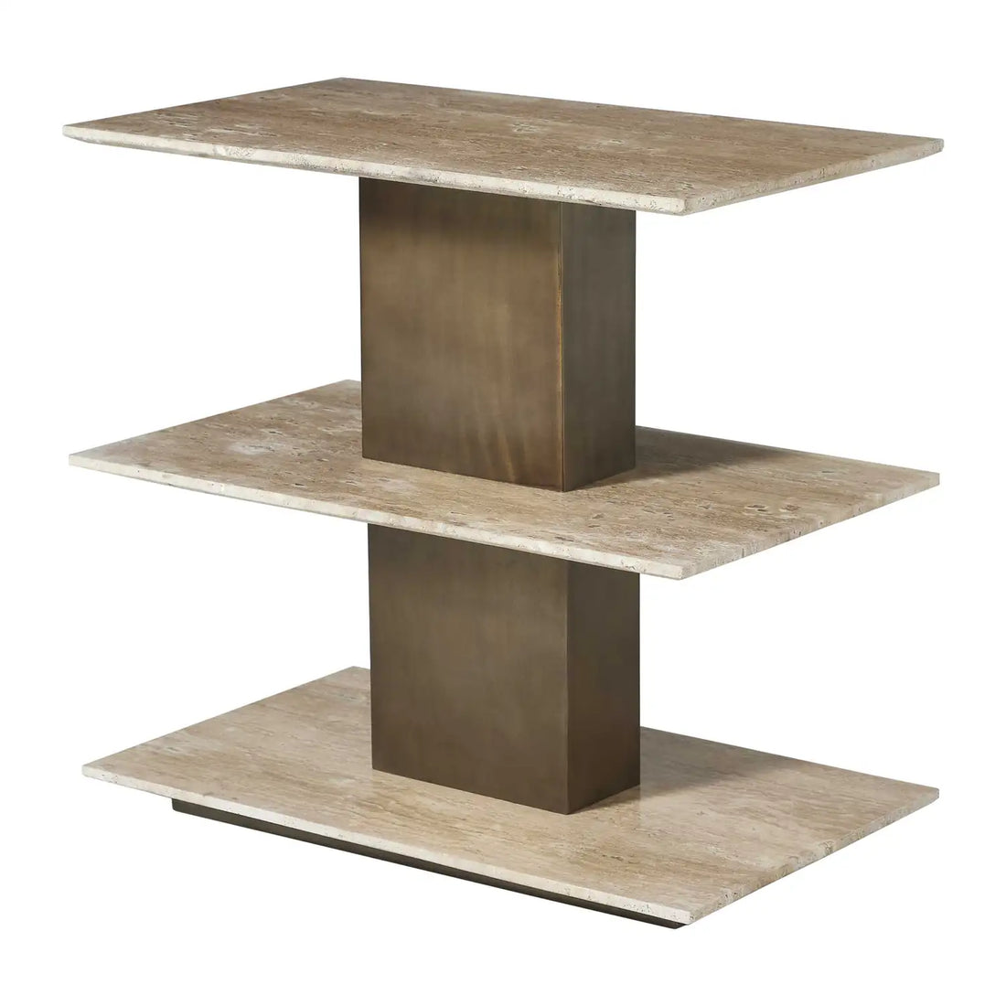 UTTERMOST Travertini 3 Tiered Accent Table - Decorative Accents