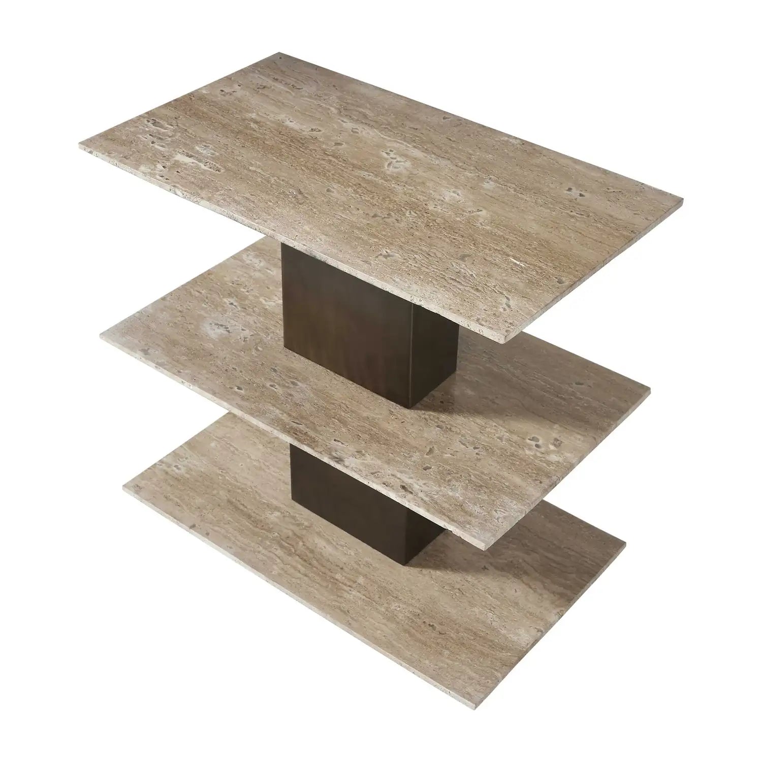 UTTERMOST Travertini 3 Tiered Accent Table - Decorative Accents
