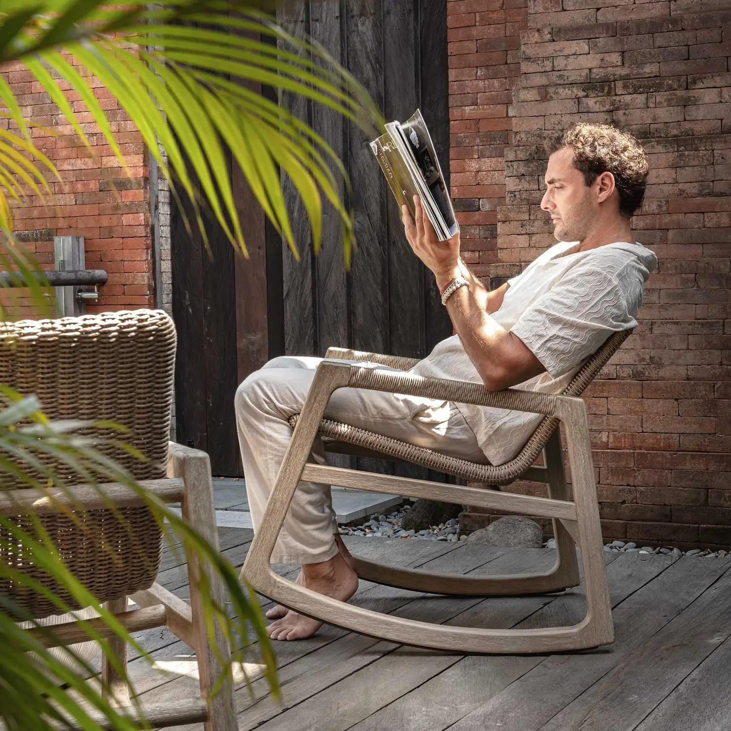 UTTERMOST Sumba Outdoor Wicker Rocking Chair - Decorative Accents