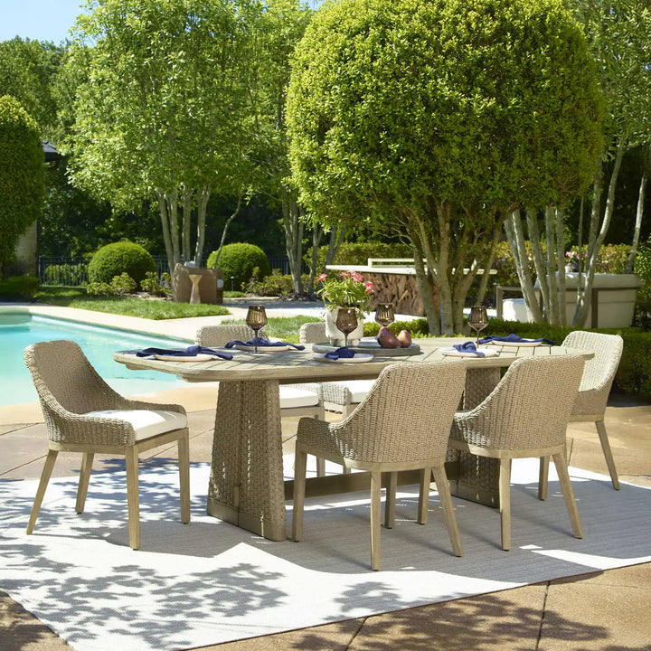 UTTERMOST Harbor Herringbone Indoor-Outdoor Dining Table - Decorative Accents