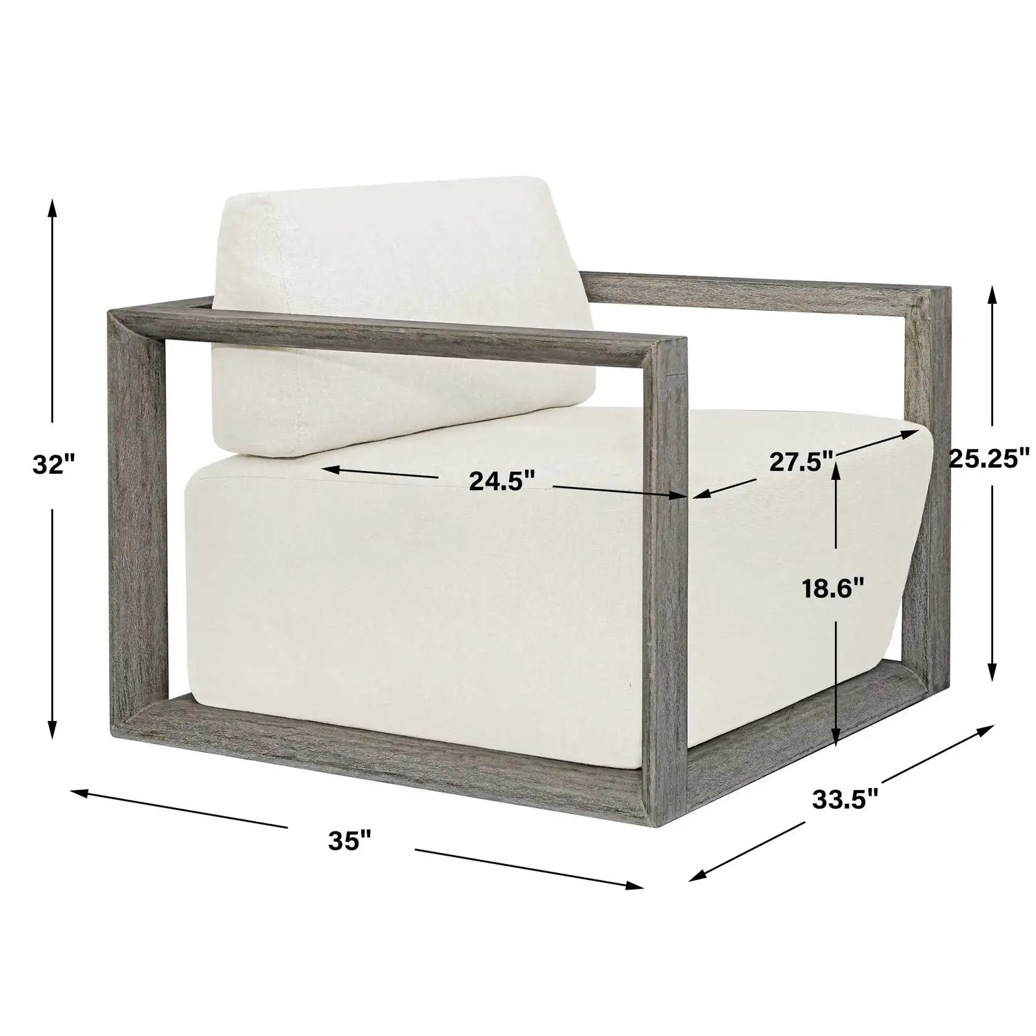 UTTERMOST Remsen Outdoor Lounge Chair - Benches, Ottoman, Stools