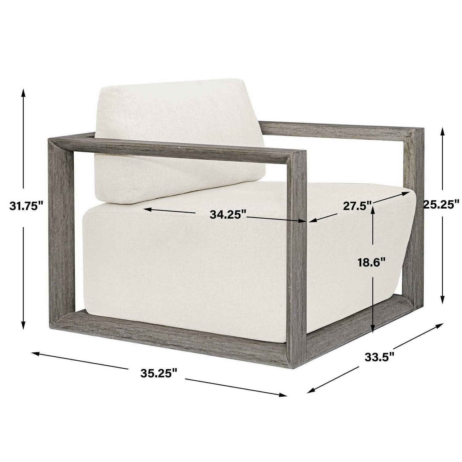 UTTERMOST REMSEN OUTDOOR LOUNGE CHAIR - Benches, Ottoman, Stools