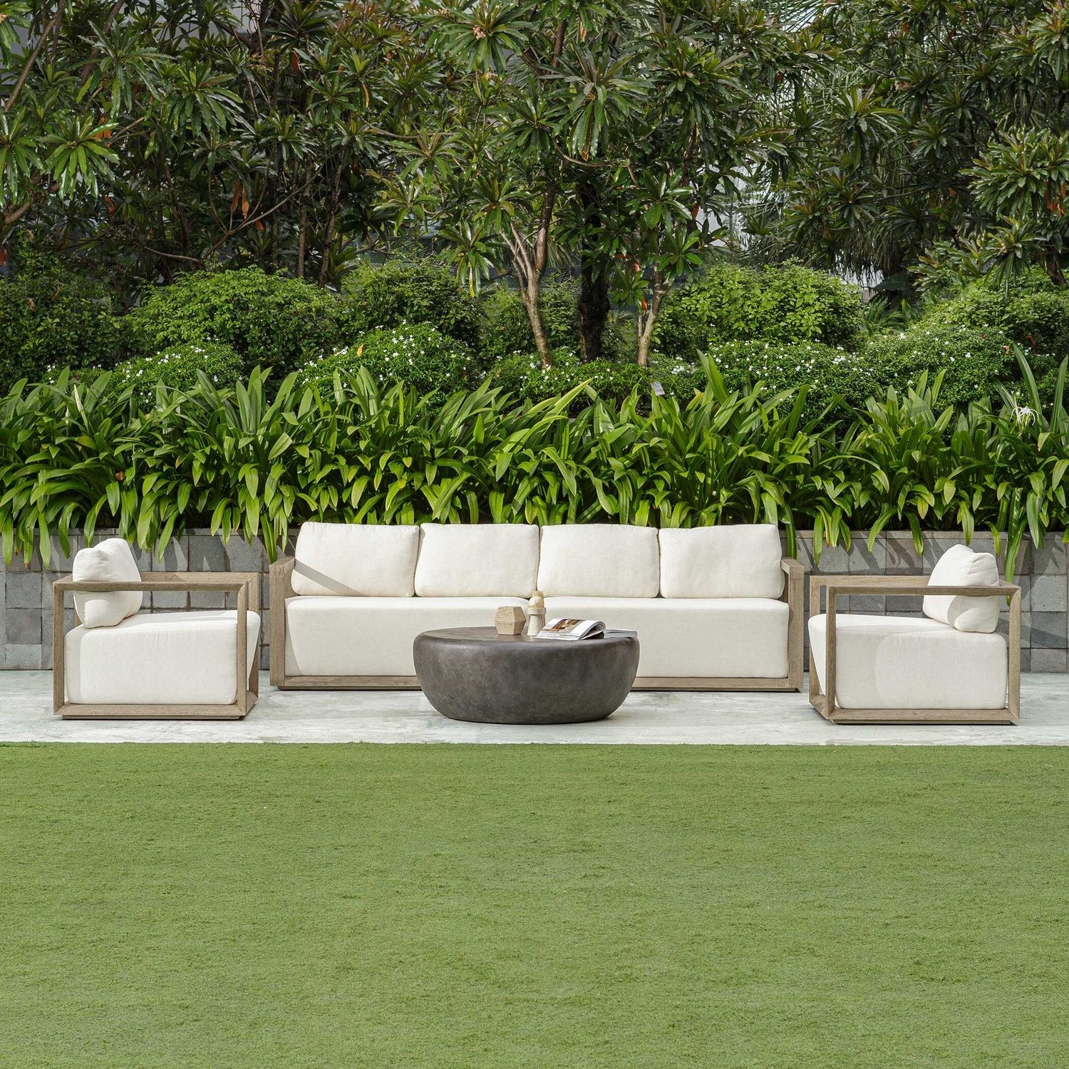 UTTERMOST REMSEN OUTDOOR LOUNGE CHAIR - Benches, Ottoman, Stools