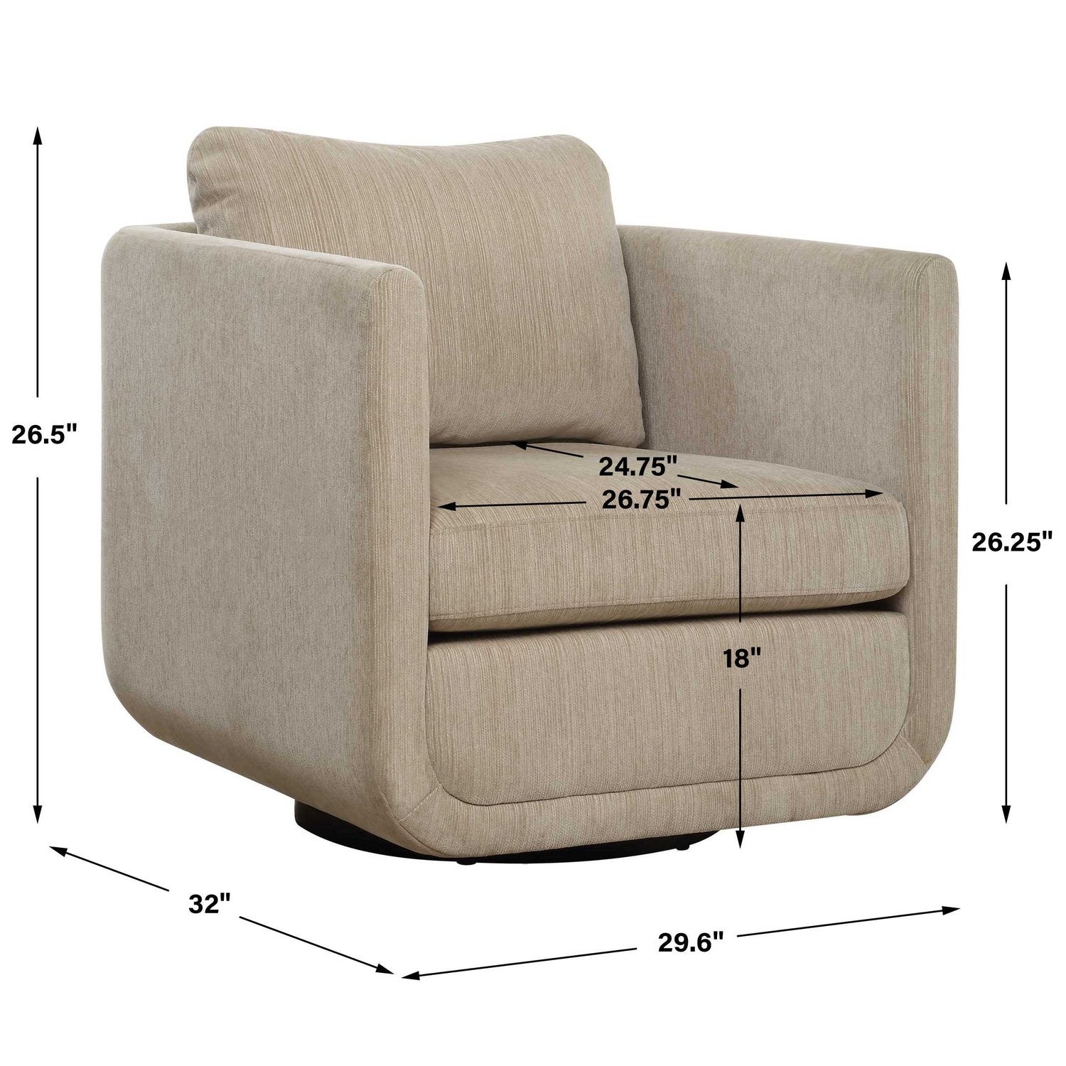 UTTERMOST ABOUND PORCELAIN SWIVEL CHAIR - Lounge
