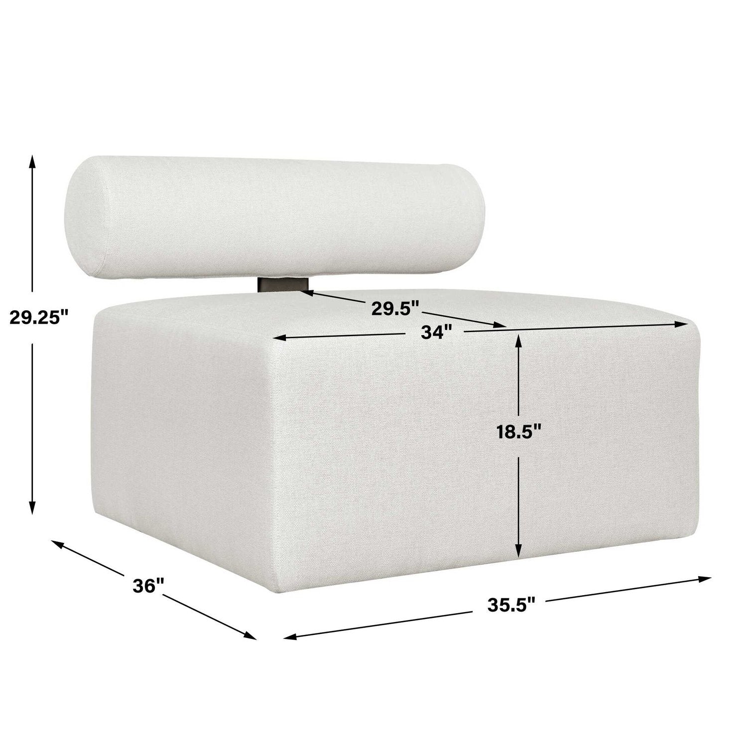 UTTERMOST Bolster Back Armless Outdoor Sofa - Sofa