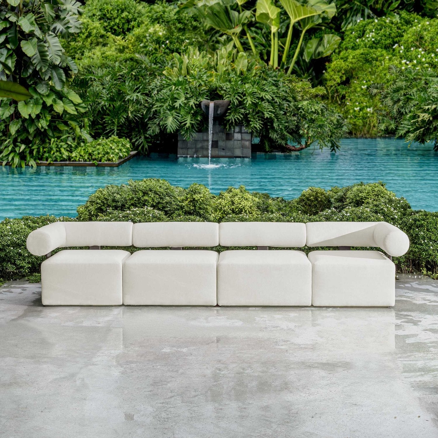 UTTERMOST BOLSTER BACK ARMLESS OUTDOOR SOFA - Sofa