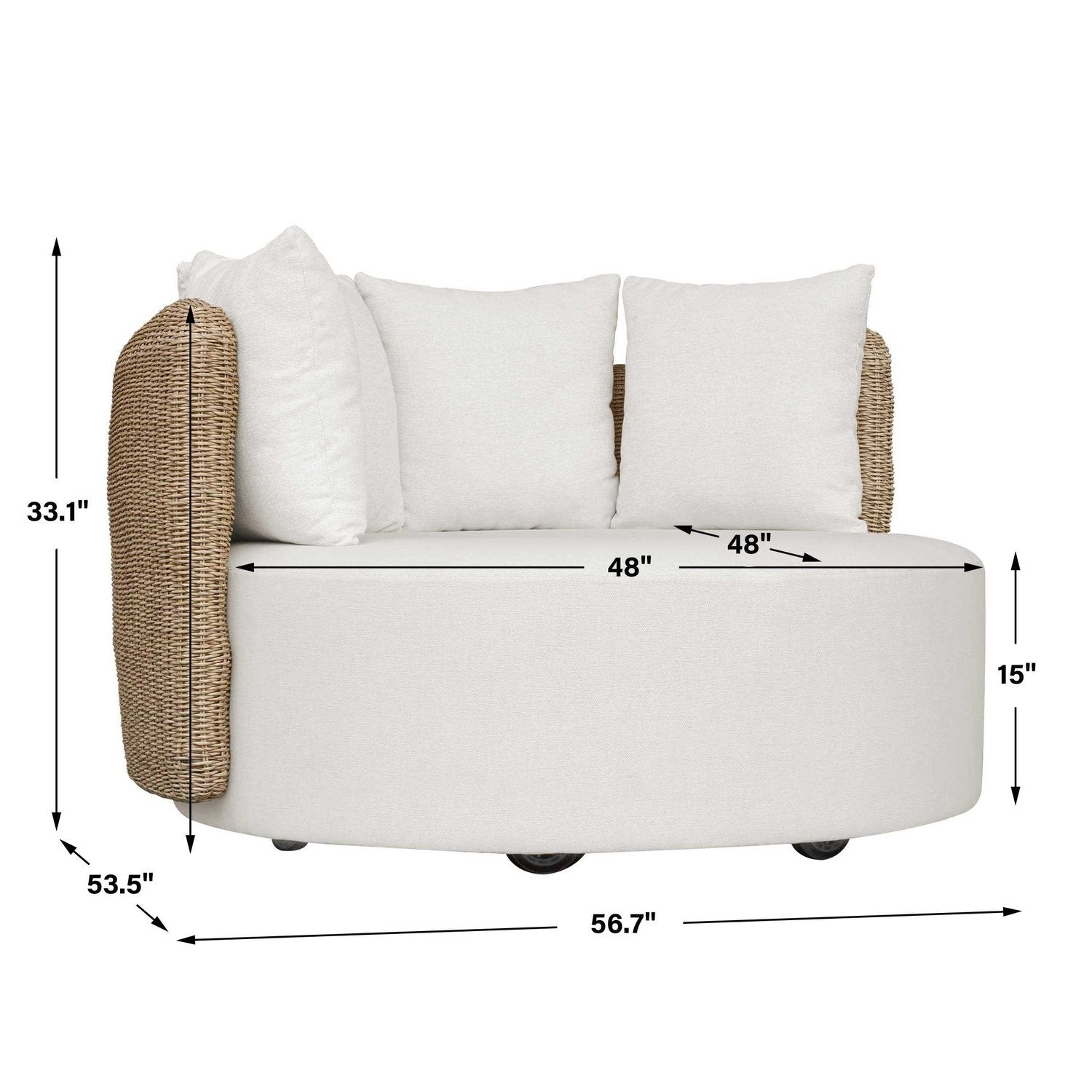 UTTERMOST SUNSET OUTDOOR SWIVEL DAY BED - Benches, Ottoman, Stools