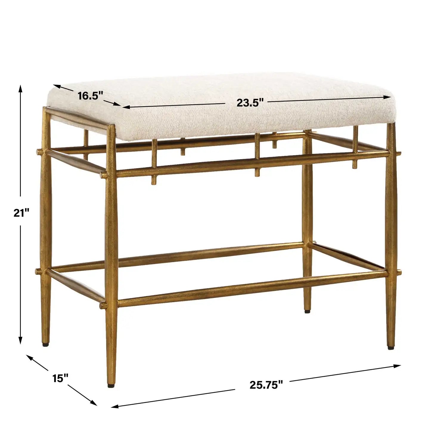 UTTERMOST Karleen Plush Bench - Decorative Accents