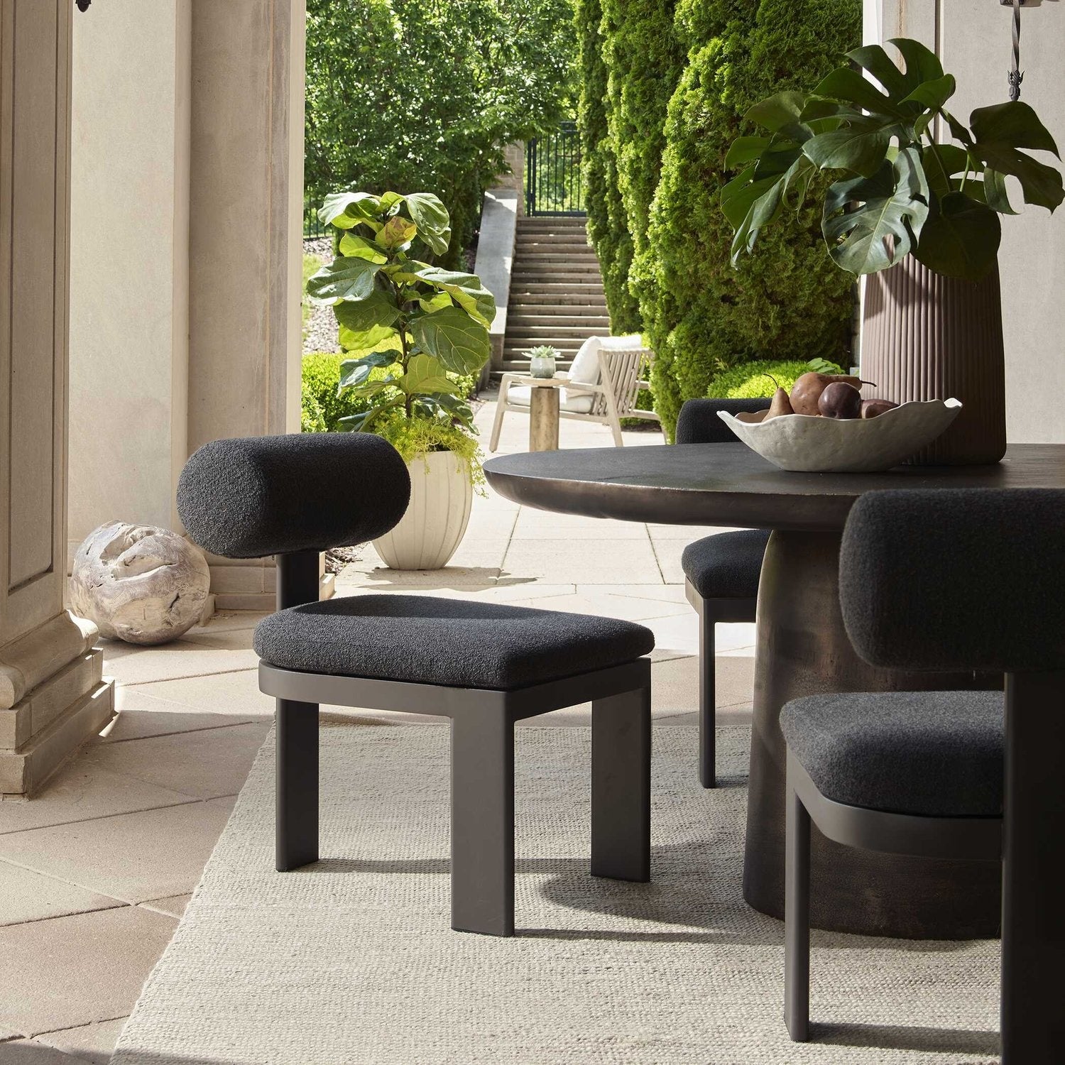 UTTERMOST Bolster Back Outdoor Dining Chair - Dining Chairs