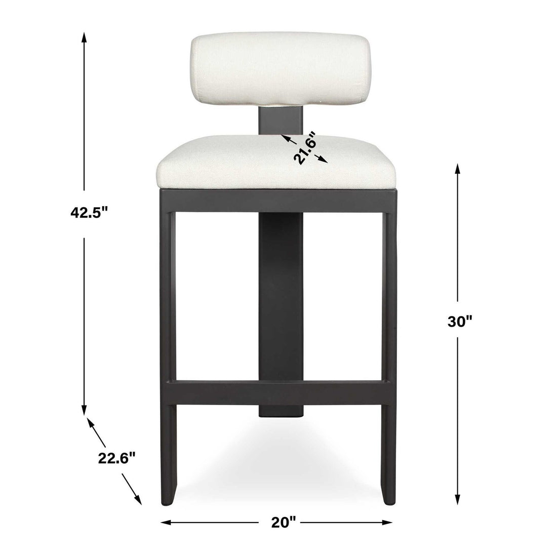 UTTERMOST Bolster Back Outdoor Bar Stool - Bar Stools