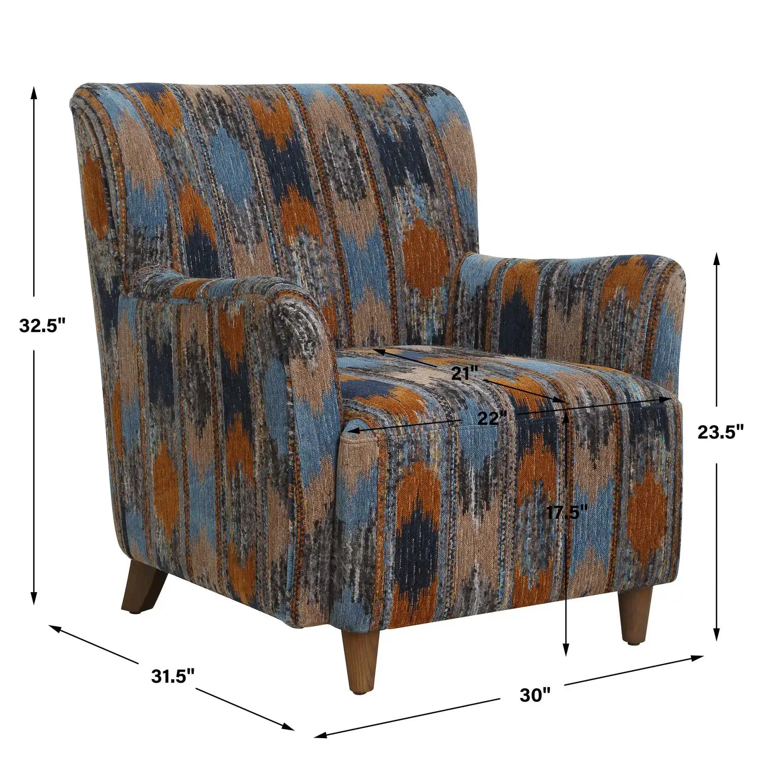 UTTERMOST Lainey Upholstered Ikat Armchair - Decorative Accents