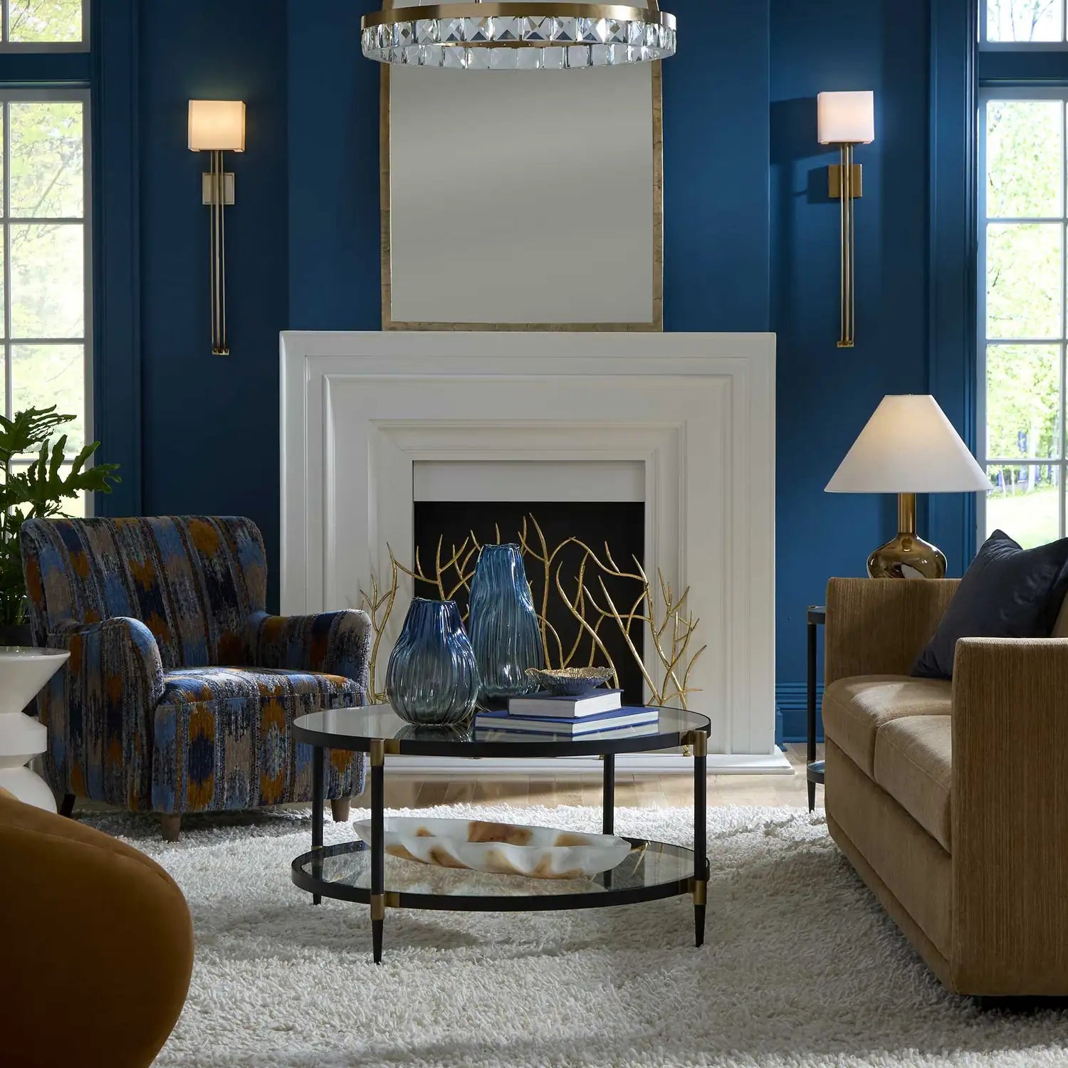 UTTERMOST Lainey Upholstered Ikat Armchair - Decorative Accents