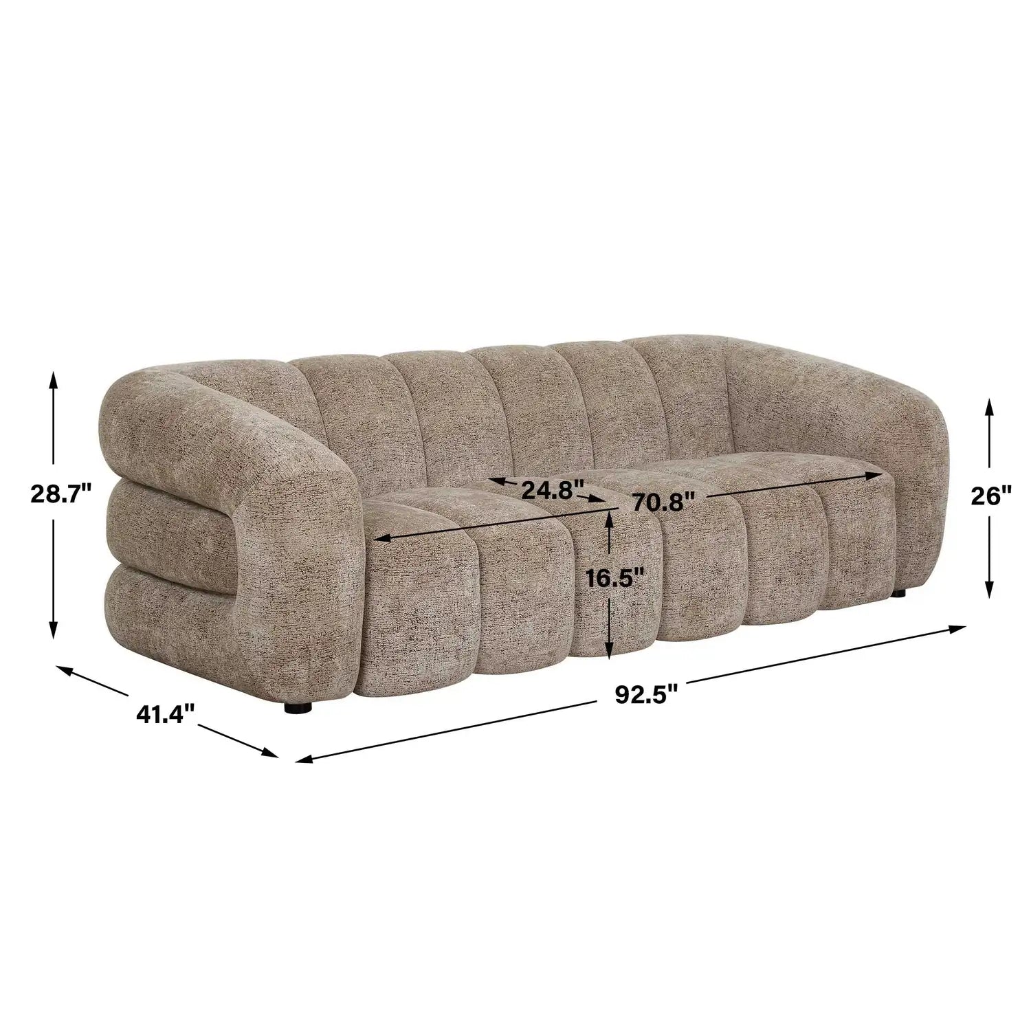 UTTERMOST Modella Upholstered Chenille Sofa - Decorative Accents