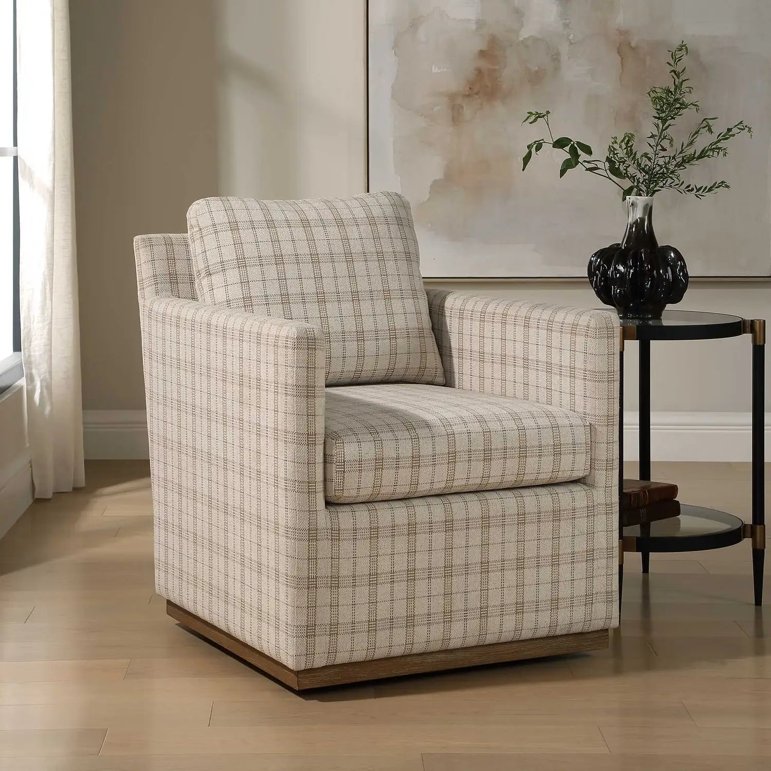 UTTERMOST Basie Casual Swivel Chair - Decorative Accents