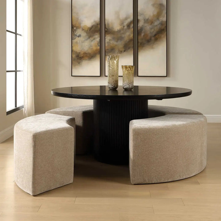 UTTERMOST Khai Rounded Plush Dining Bench - Decorative Accents