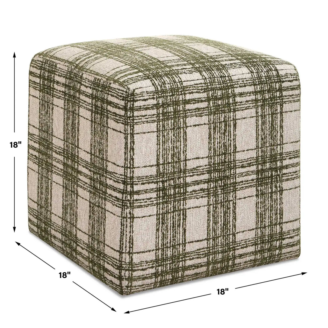UTTERMOST Joie Ireland Plaid Ottoman - Decorative Accents
