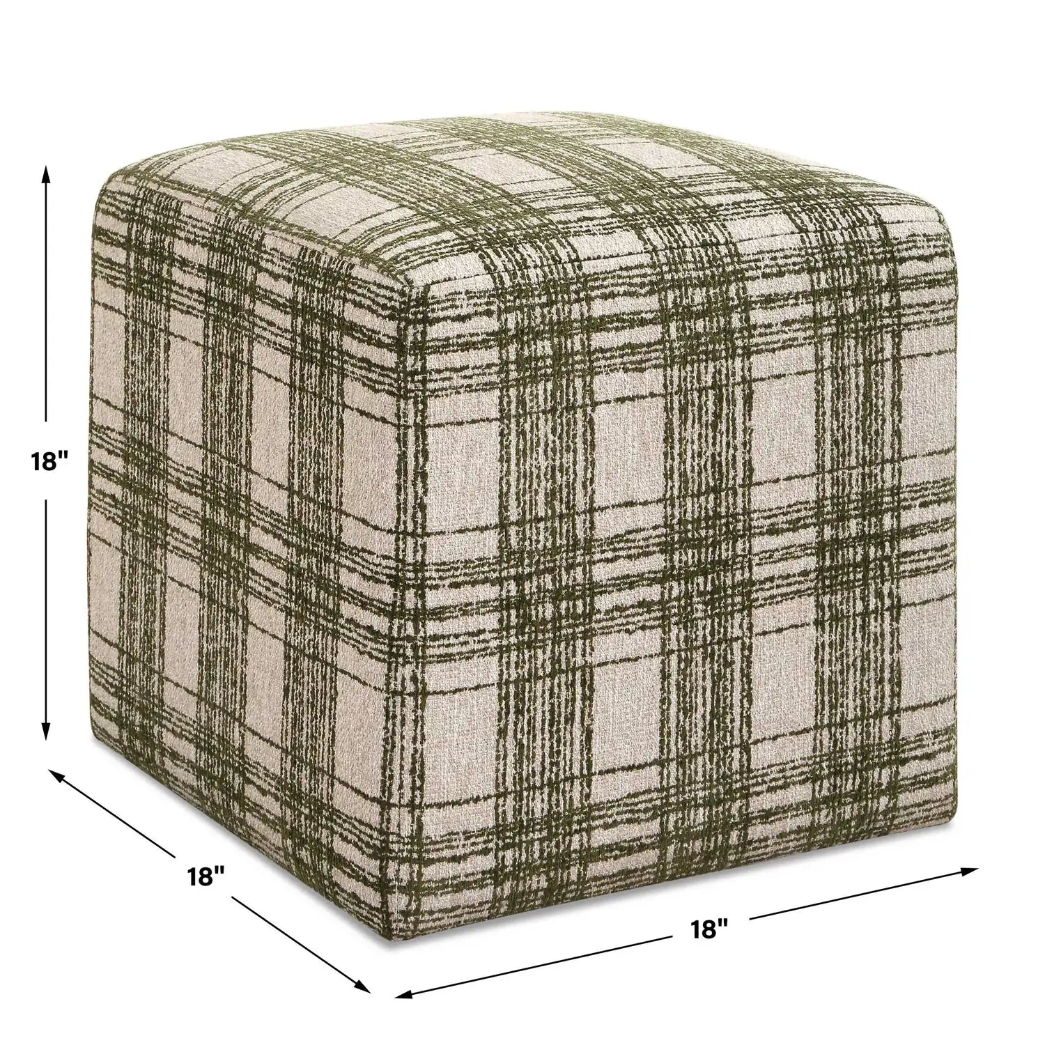 UTTERMOST Joie Ireland Plaid Ottoman - Decorative Accents