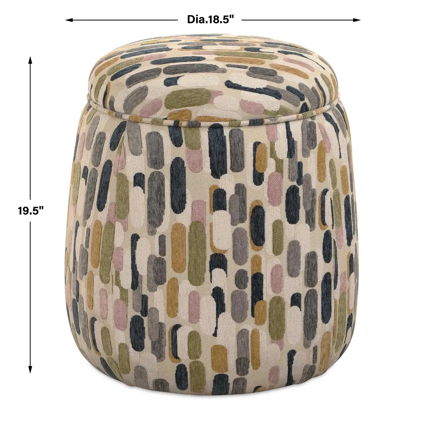 UTTERMOST Arem Upholstered Multi-Color Ottoman - Decorative Accents