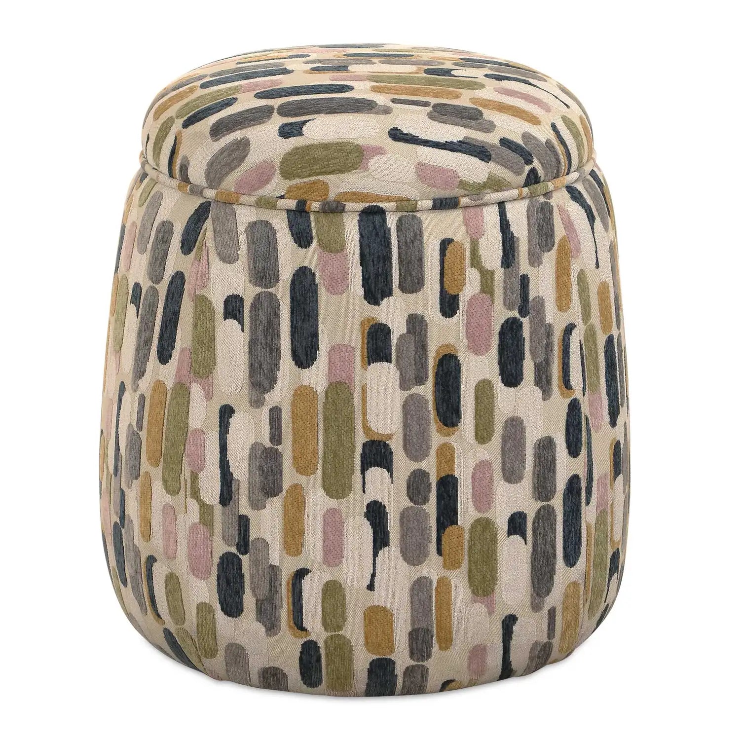 UTTERMOST AREM UPHOLSTERED MULTI-COLOR OTTOMAN - Decorative Accents
