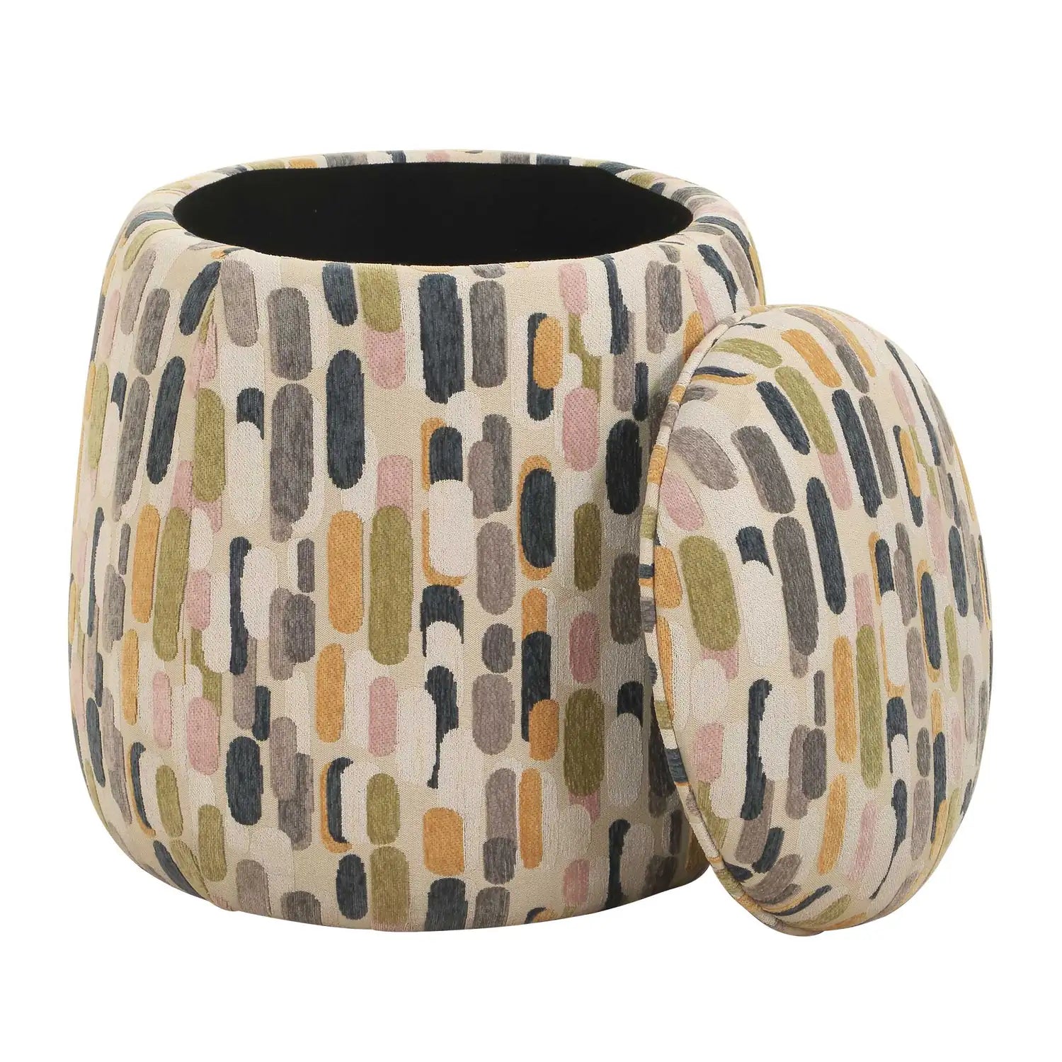 UTTERMOST AREM UPHOLSTERED MULTI-COLOR OTTOMAN - Decorative Accents