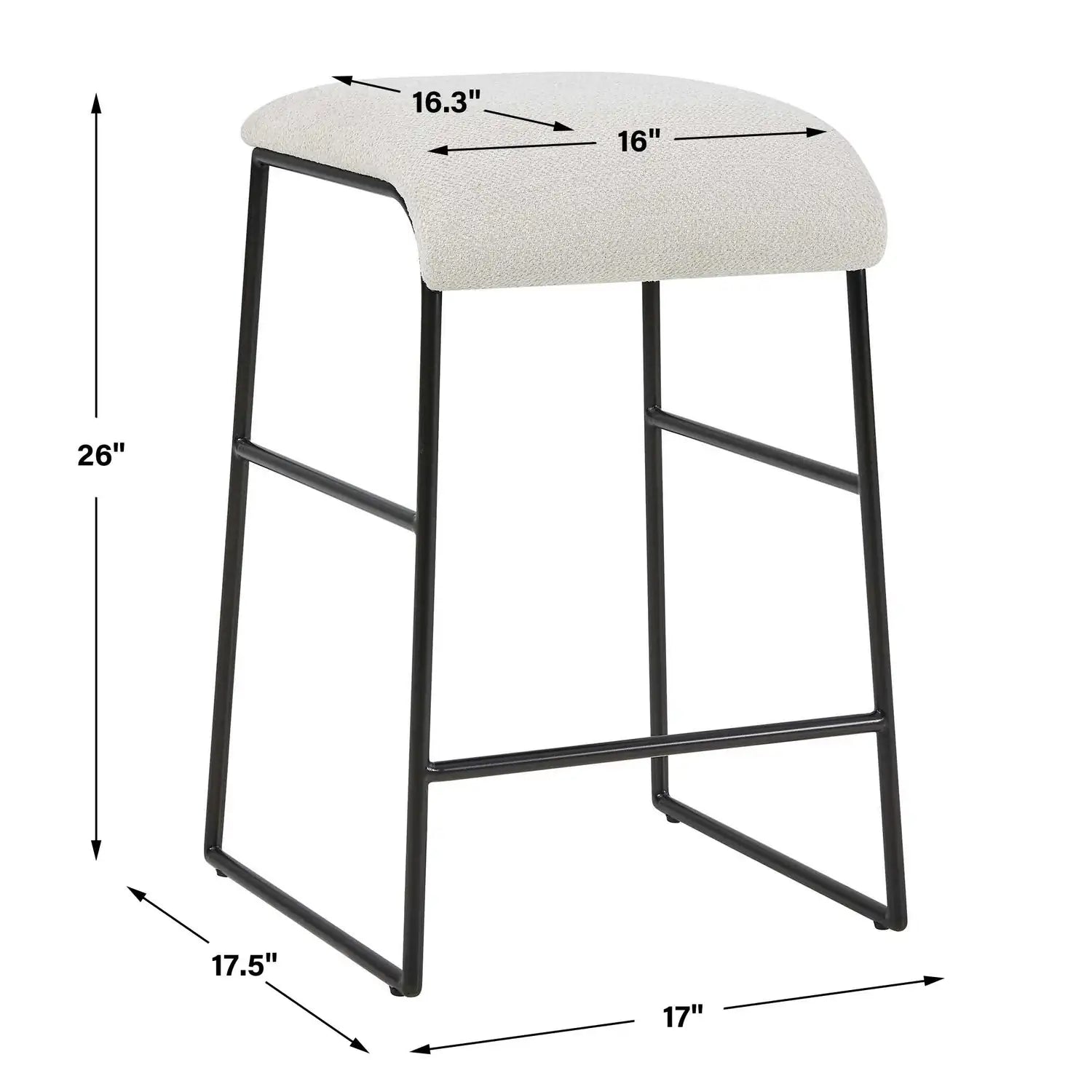 UTTERMOST Arcane Ecru Counter Stool - Decorative Accents