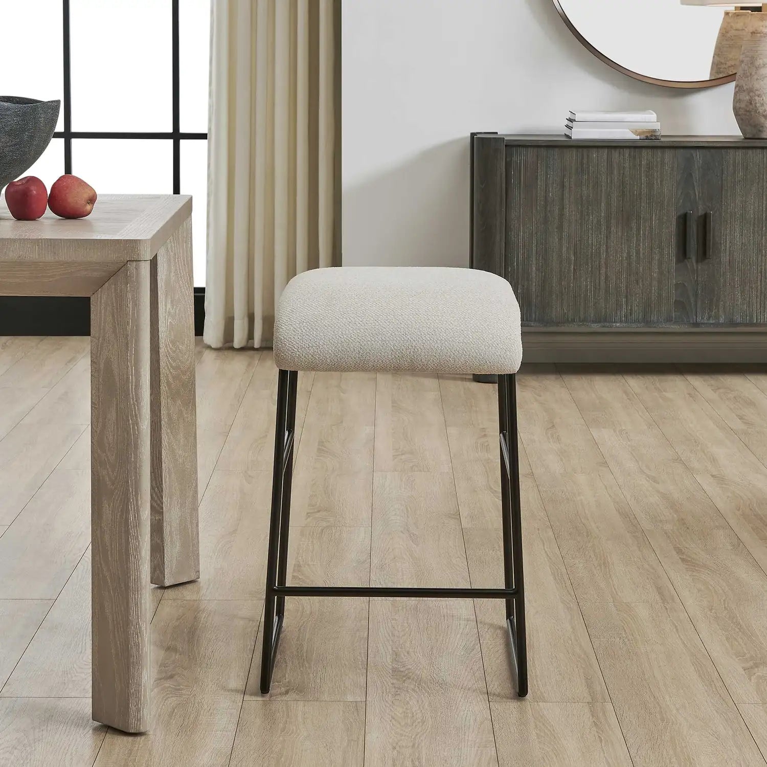 UTTERMOST ARCANE ECRU COUNTER STOOL - Decorative Accents