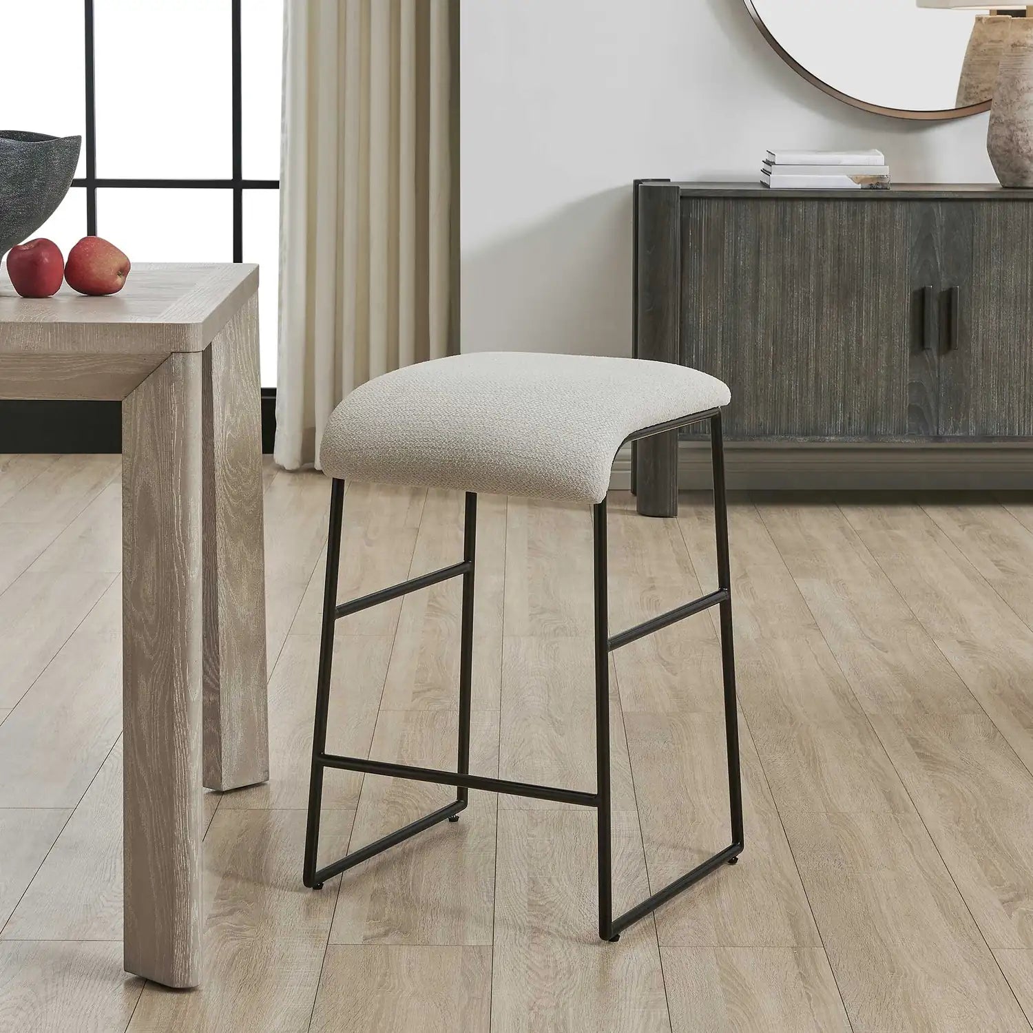 UTTERMOST ARCANE ECRU COUNTER STOOL - Decorative Accents